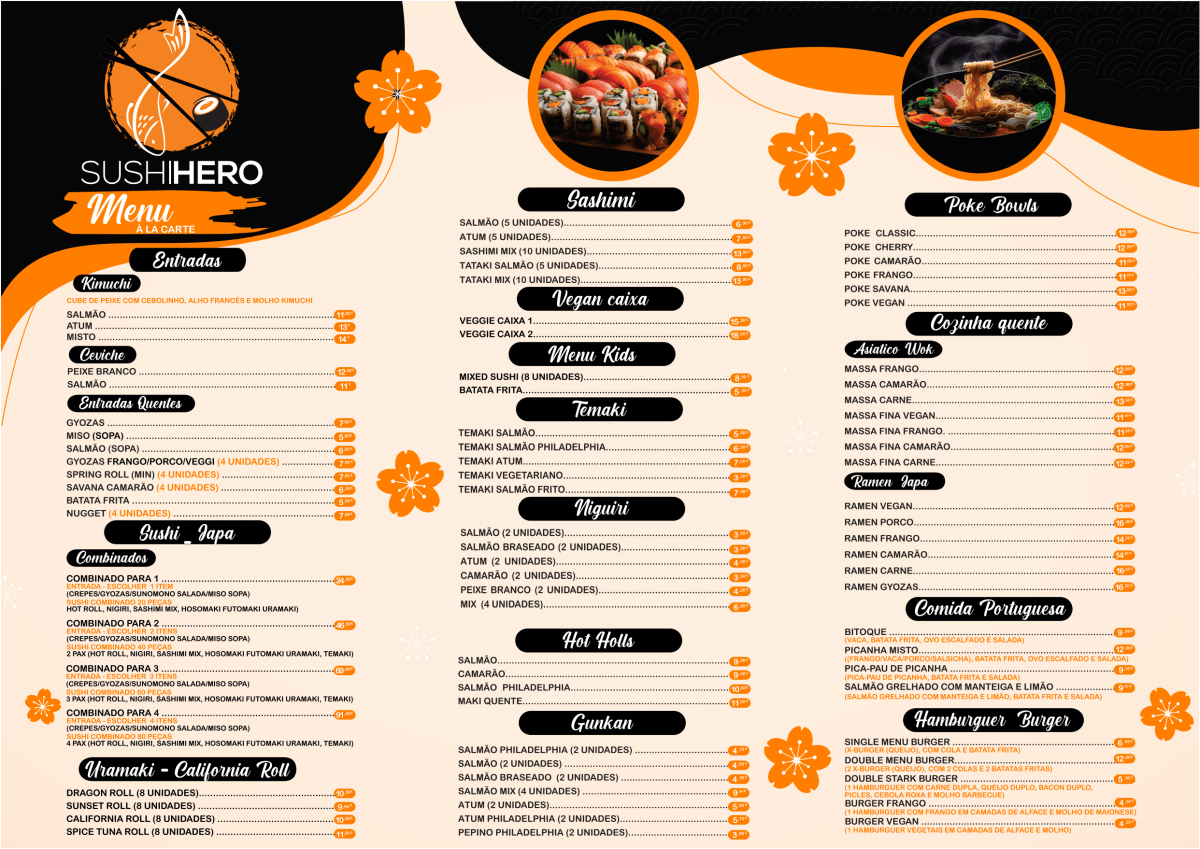 Sushi Hero – Sushi & Japanese Cuisine menu