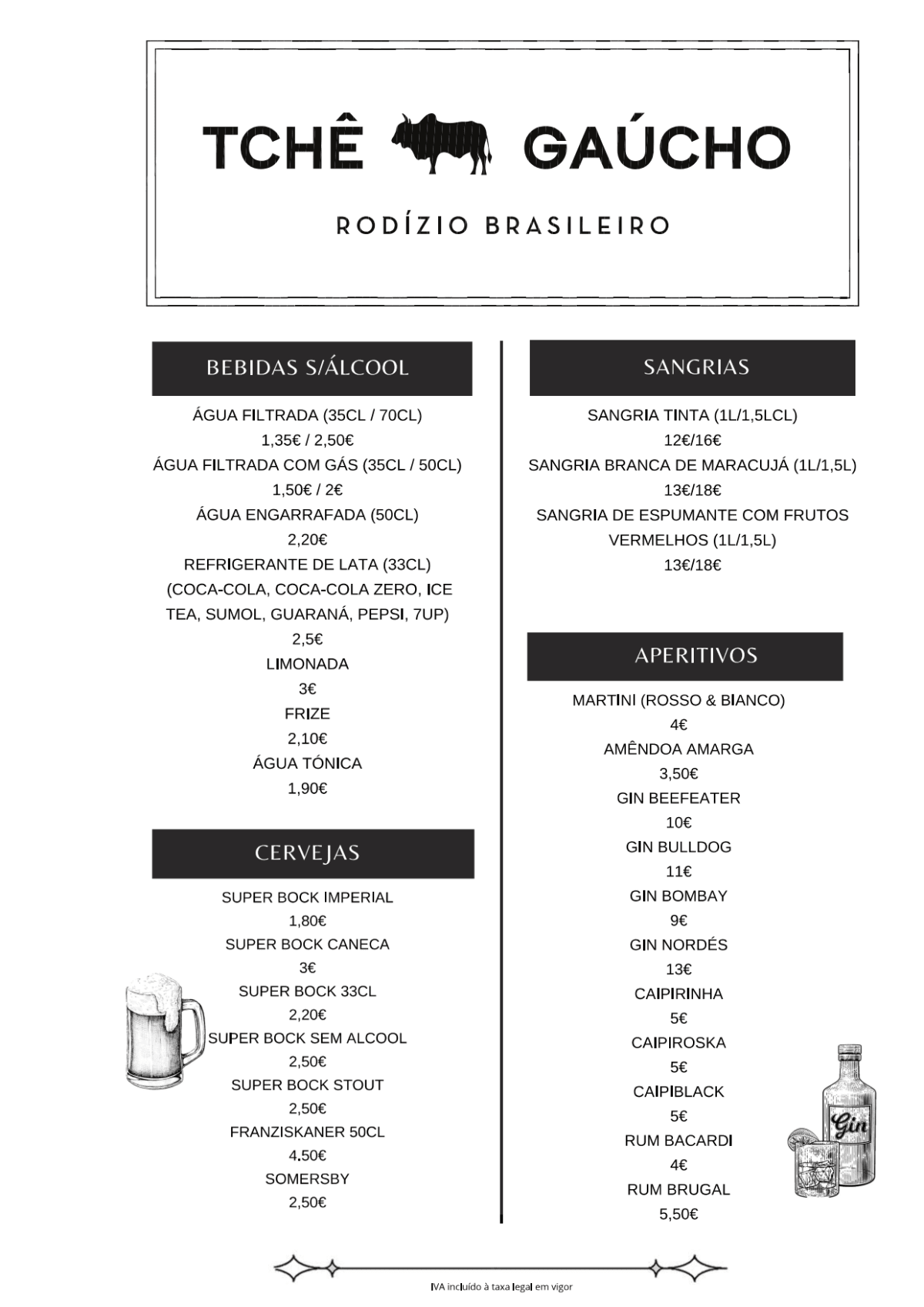 Carte et Menus 2024 - Tchê Gaúcho à Elvas | TheFork