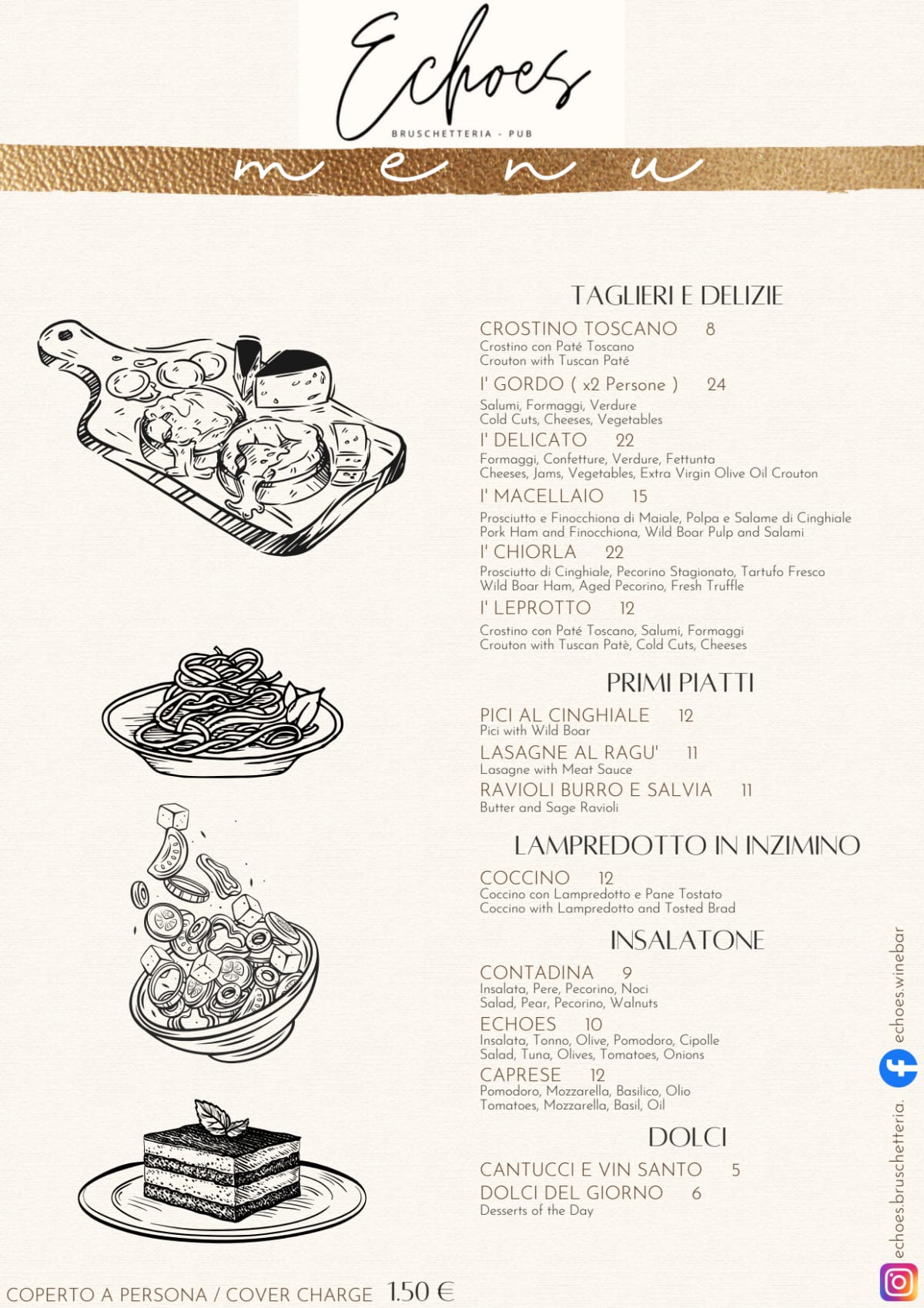 Carte et Menus 2024 Echoes à San Gimignano TheFork