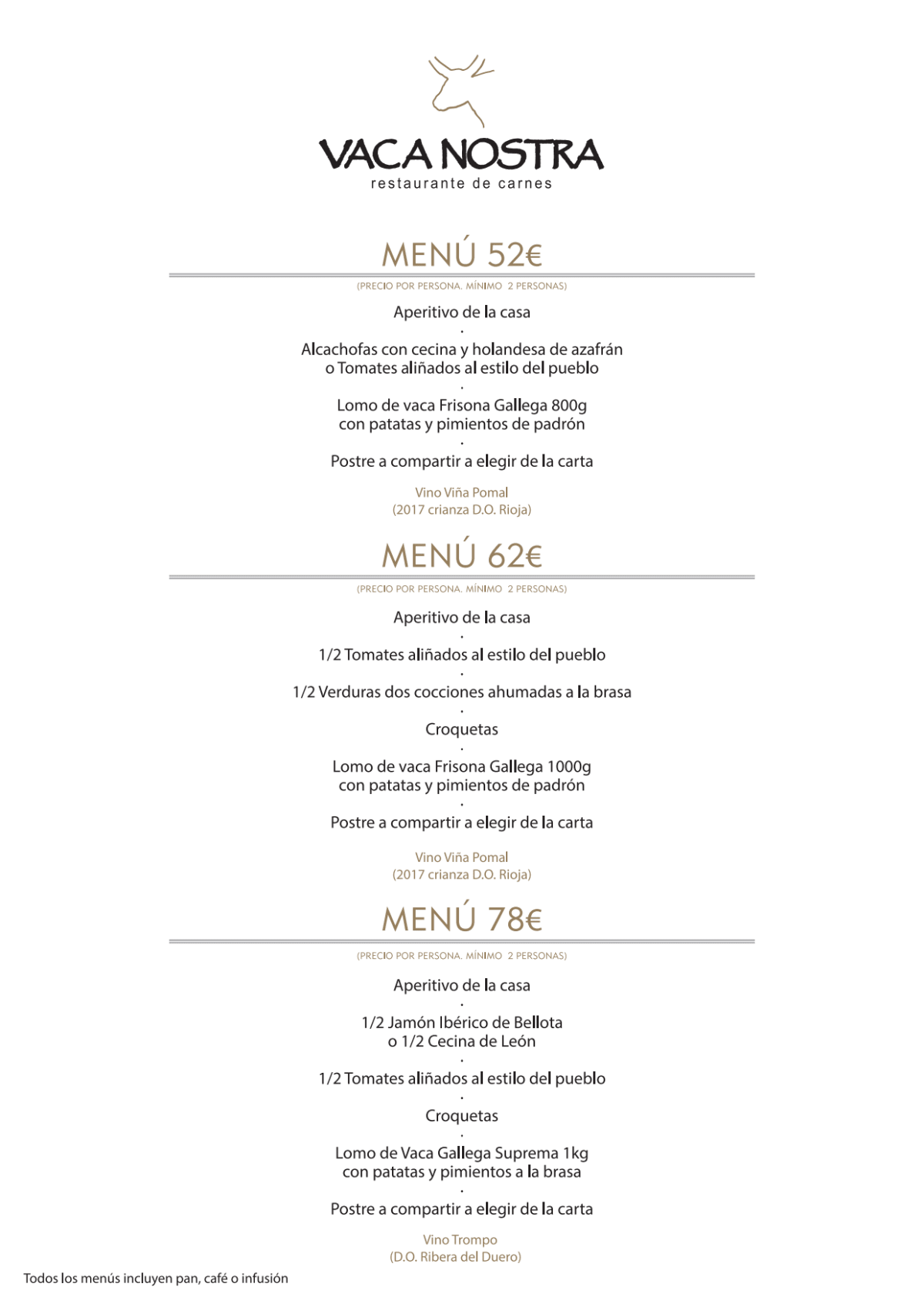 Vaca Nostra menu