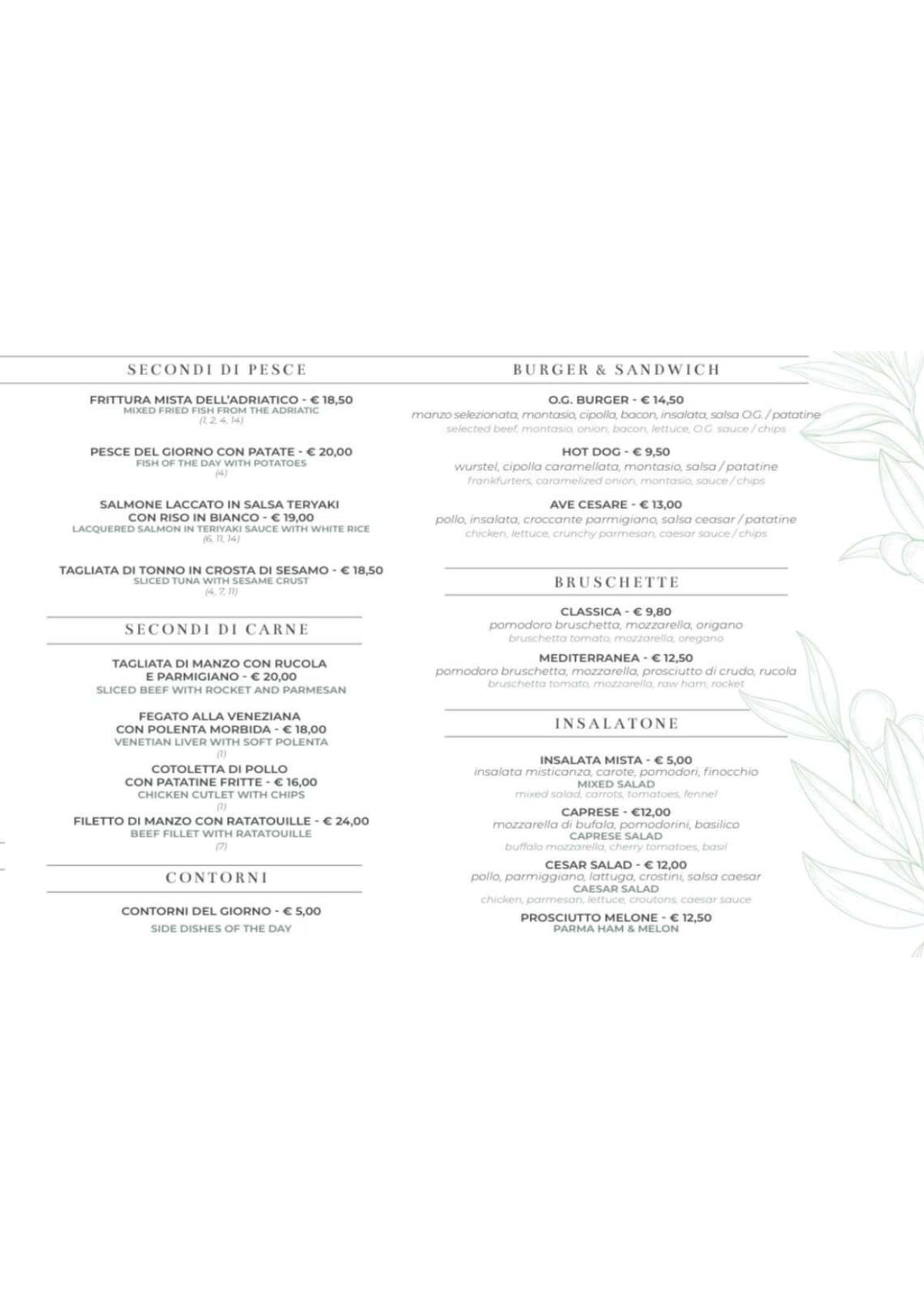 Menus 2024 Osteria in Venice TheFork