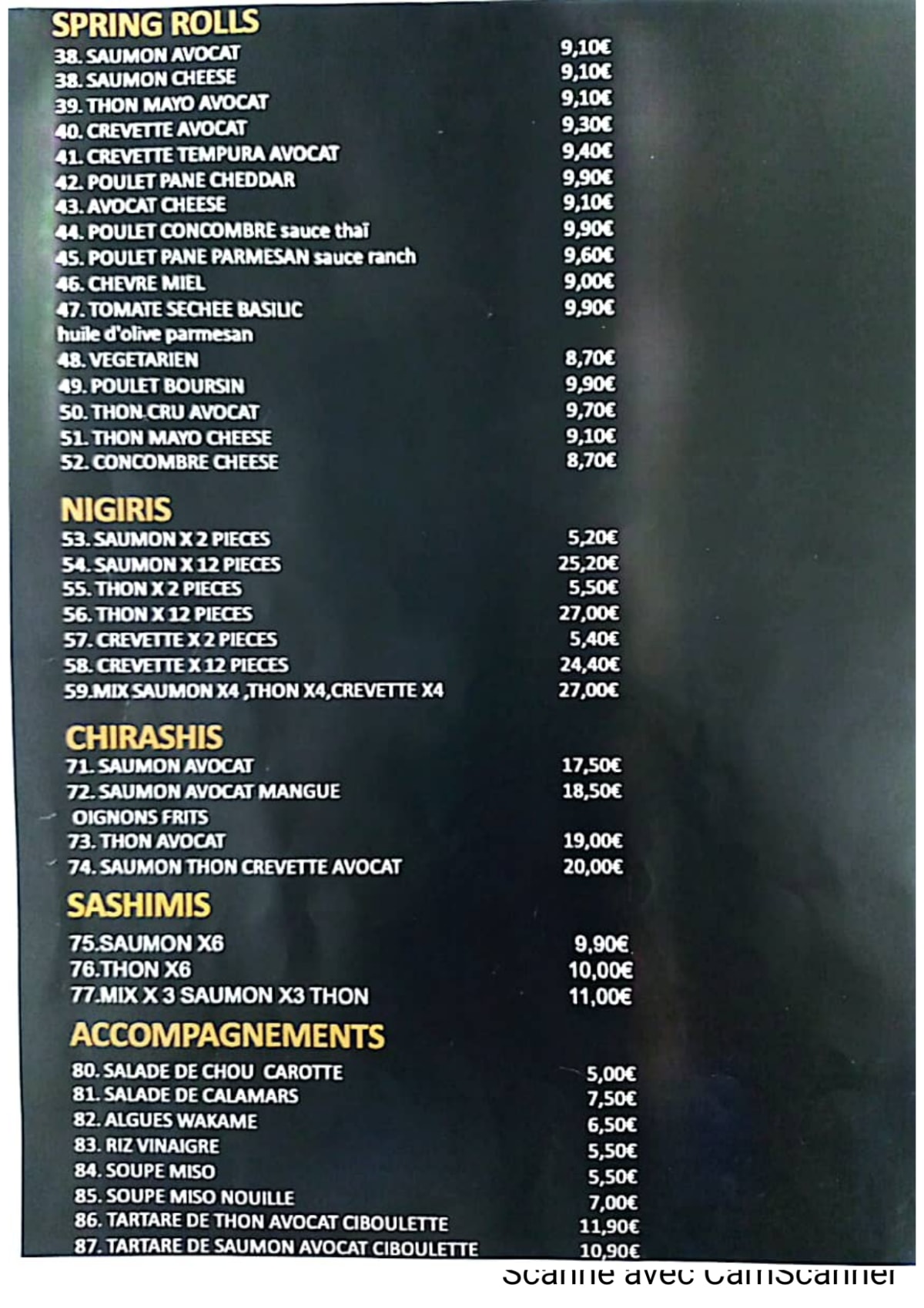 Menu 2024 KôJin Sushi in PlandeCuques TheFork