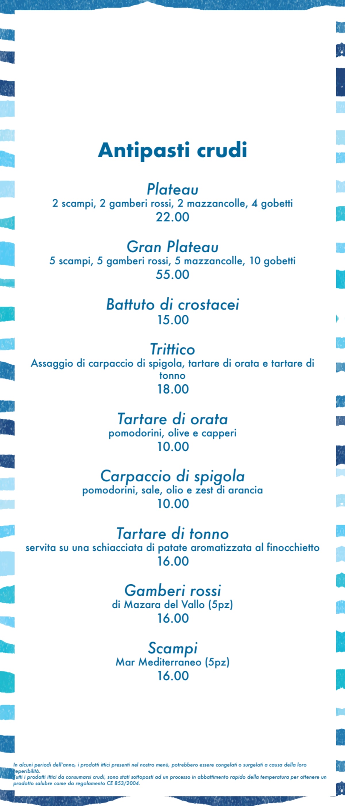 Officine del Pesce menu