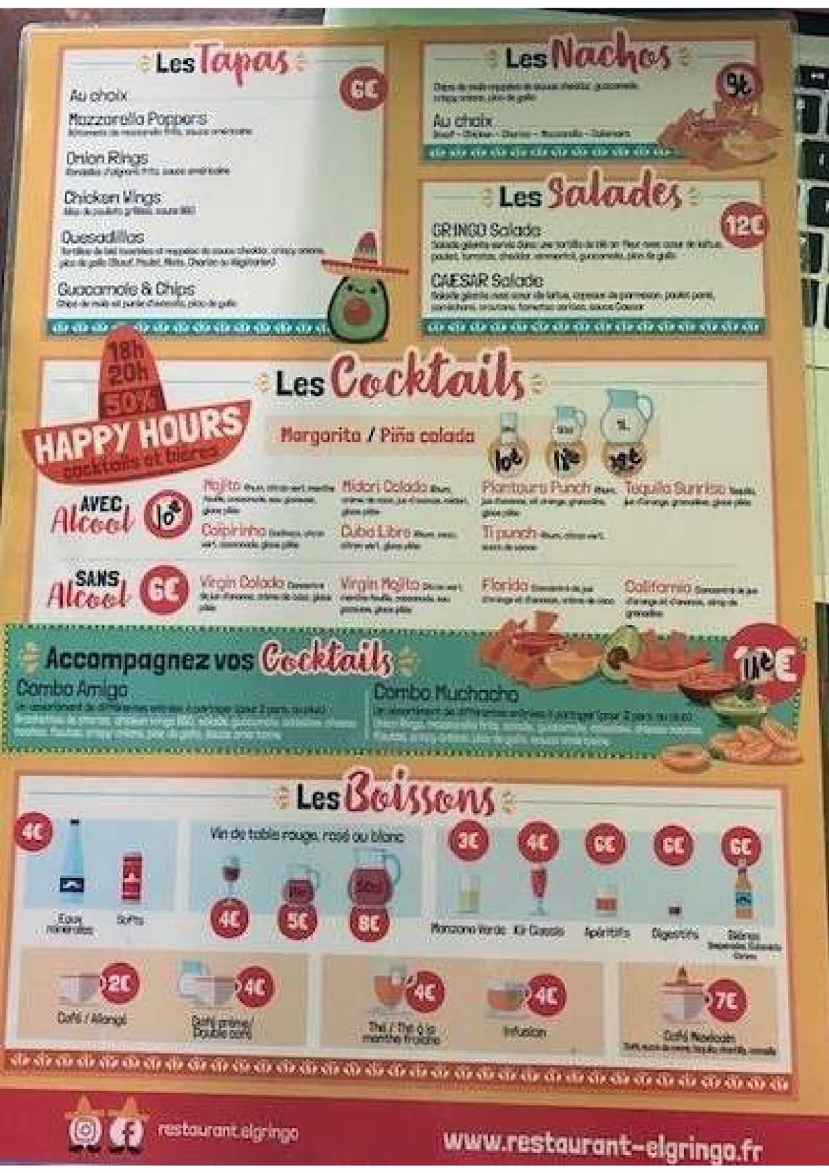 El Gringo menu