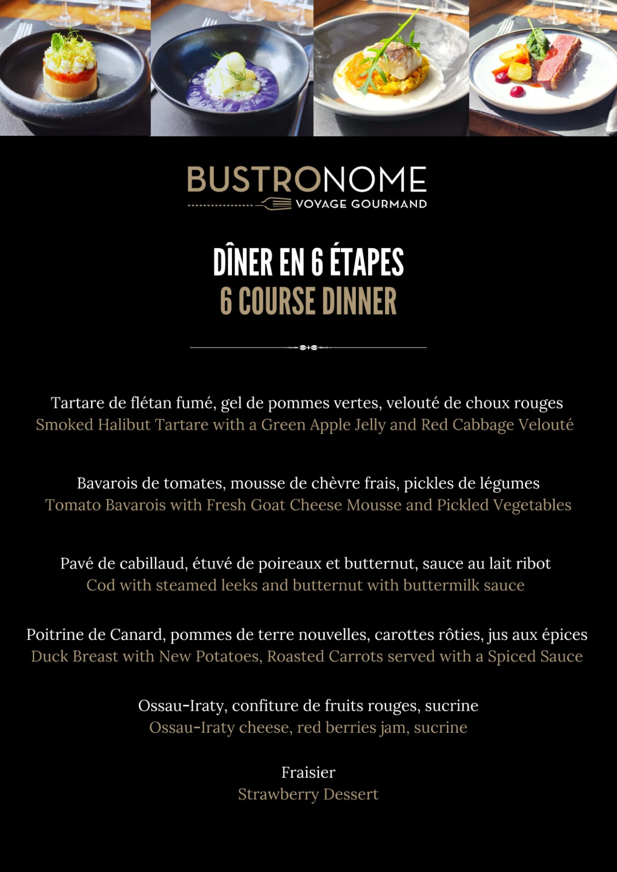 Bustronome menu