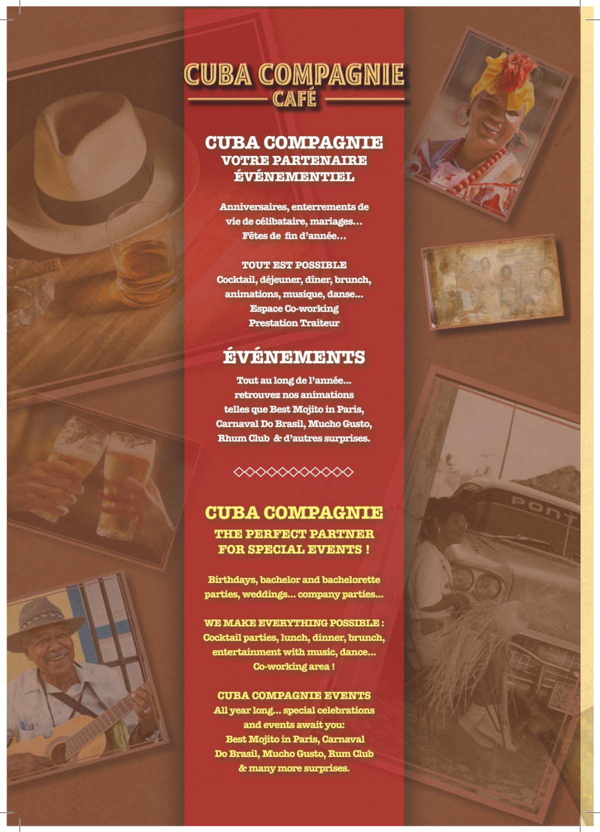 Cuba Compagnie menu