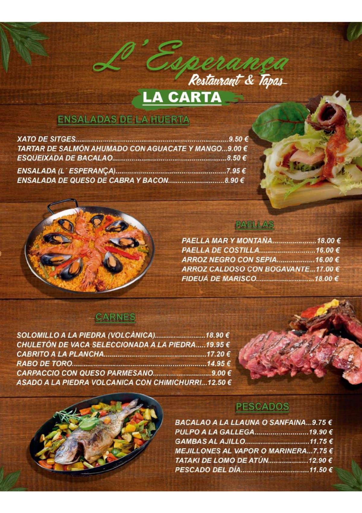 L' Esperança menu