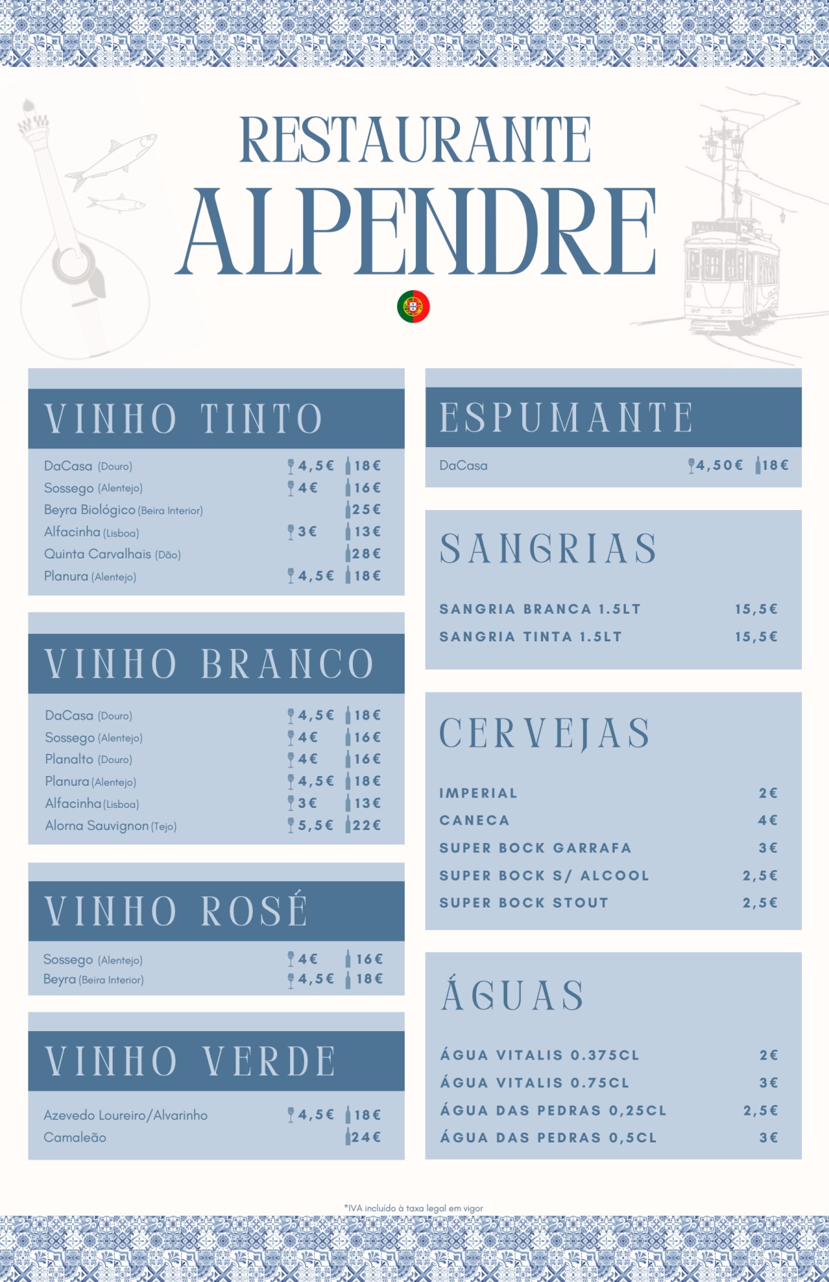 Alpendre menu