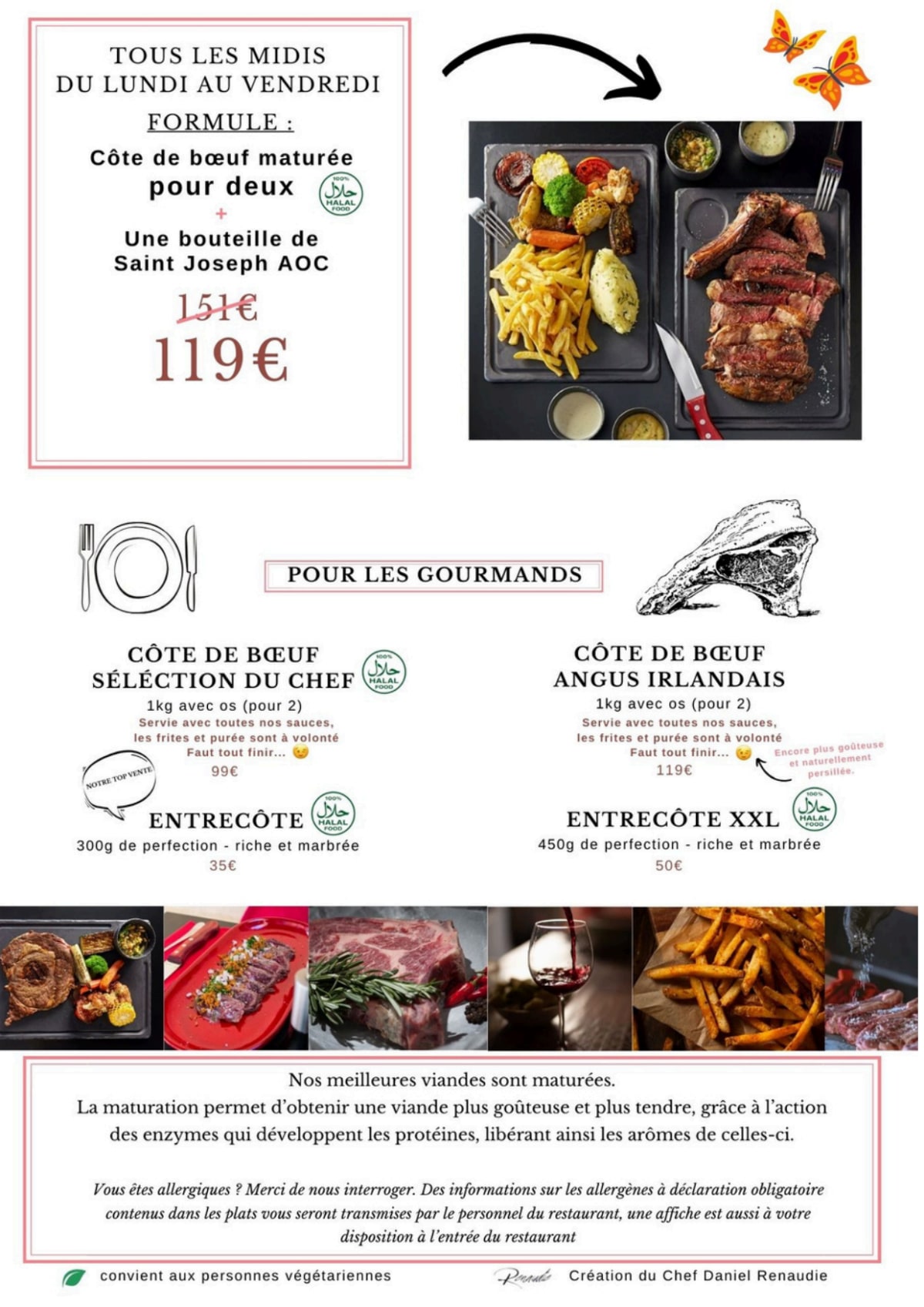 Le Beef Paradis - Steakhouse Viandes Maturées menu