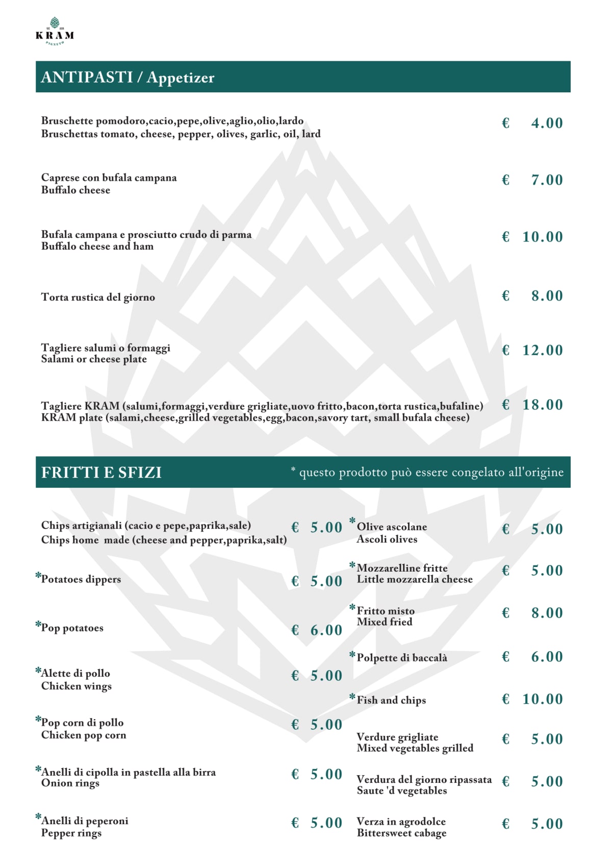 Kram menu