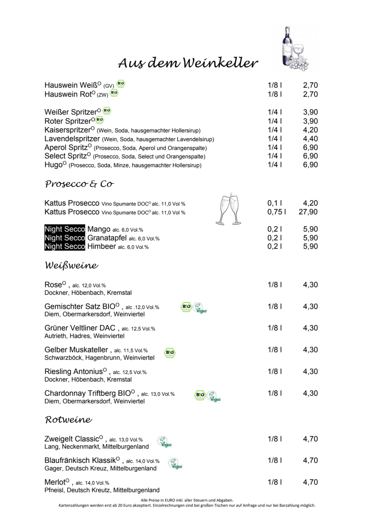 Plutzerbräu menu