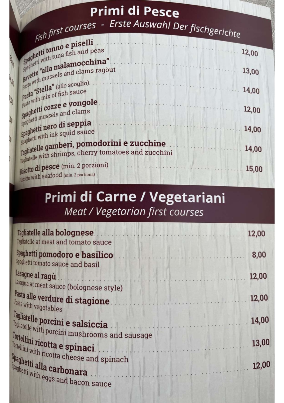 Carte et Menus 2024 Stella Pizzeria Ristorante à Venise TheFork