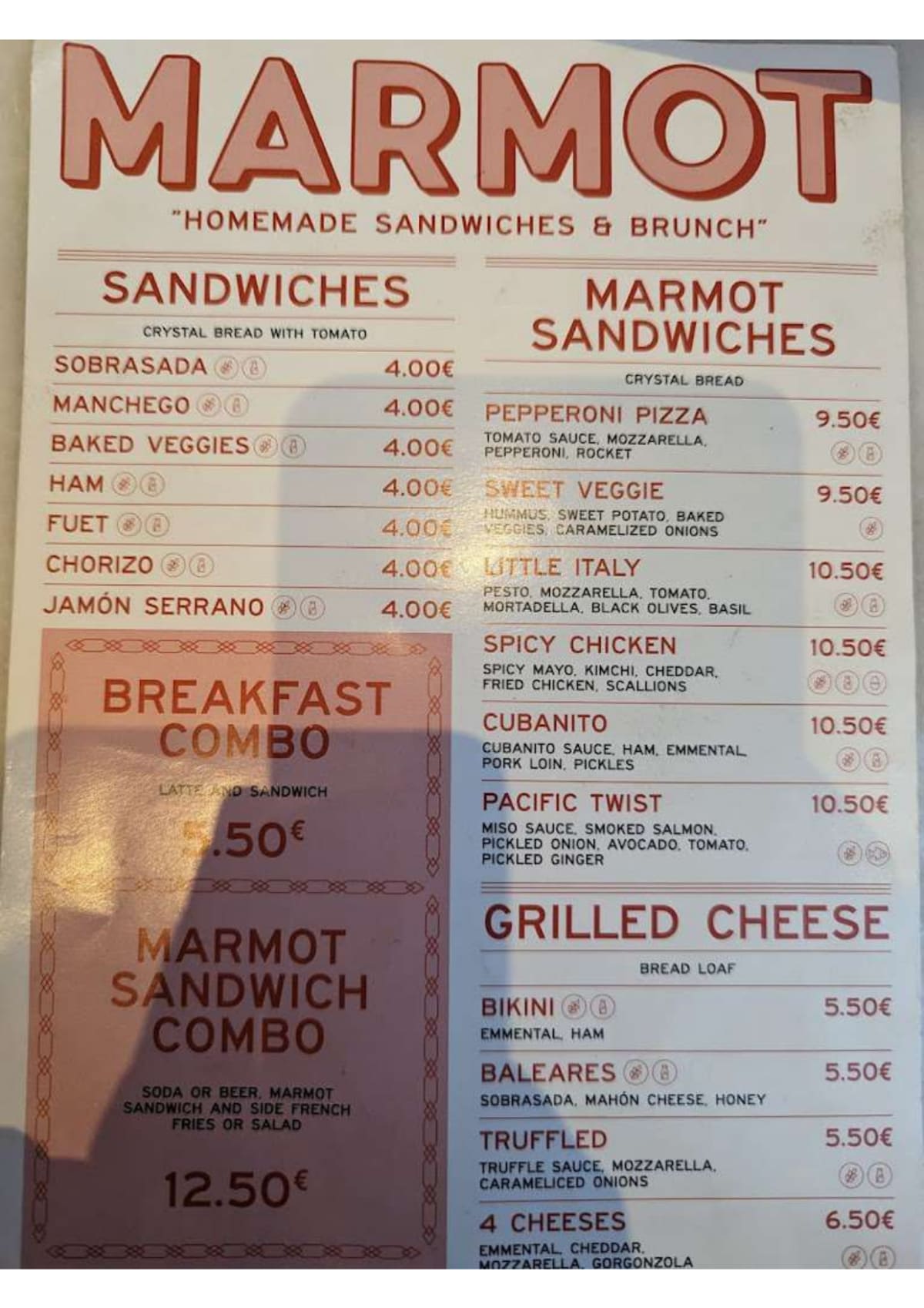 Marmot menu