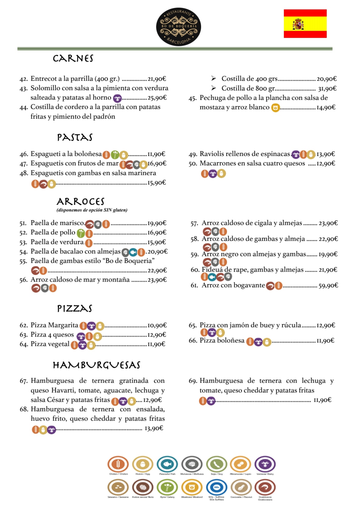 Bo de Boqueria menu