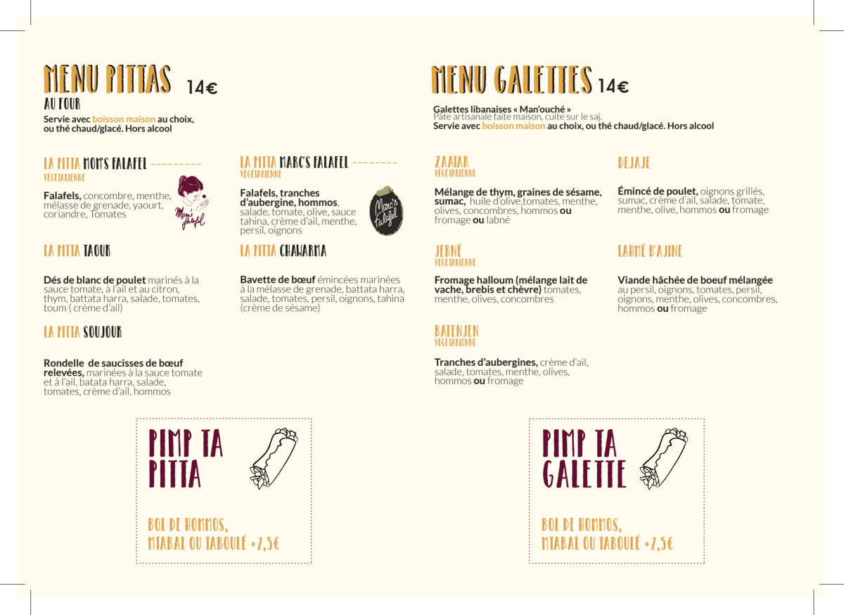 Carte et Menus 2024 Falafel Café à Paris TheFork