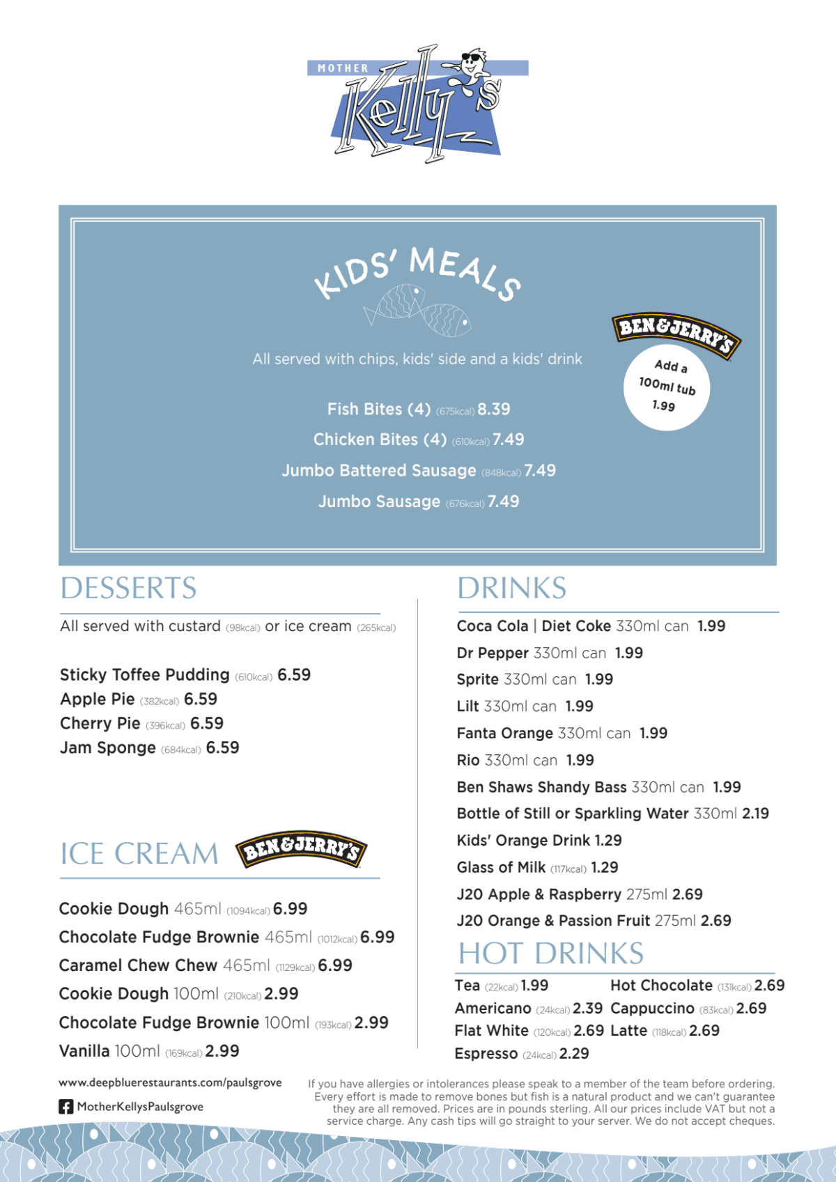 Kelly's menu deals