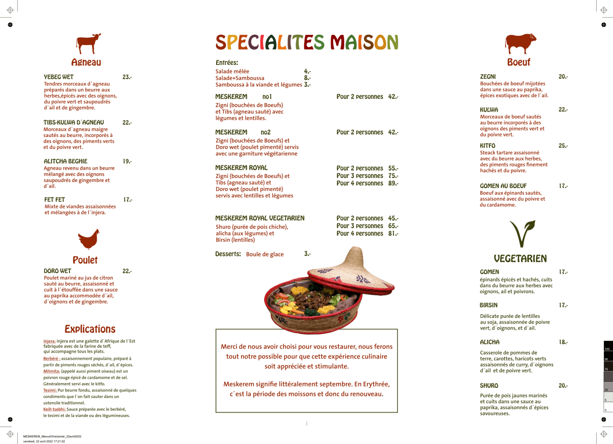 Meskerem menu