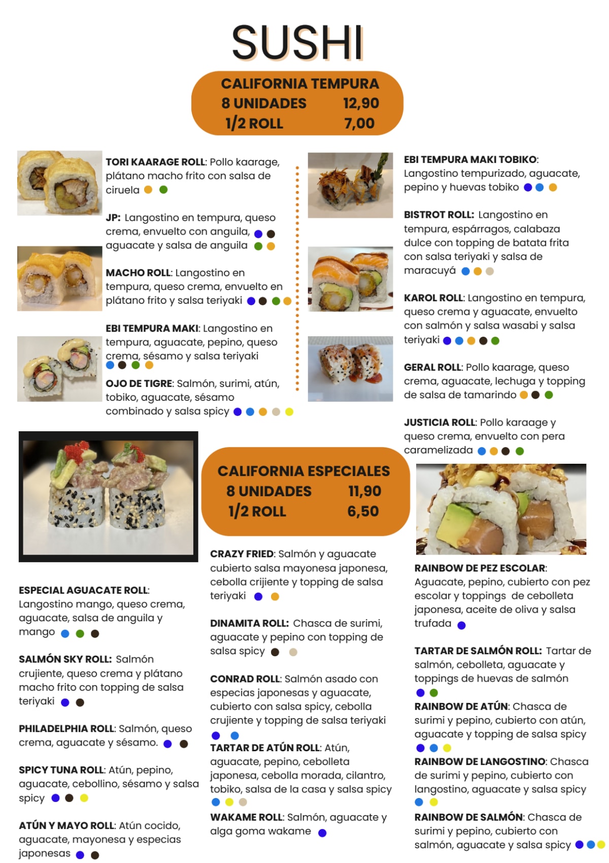 Sushi Koi Bistrot menu