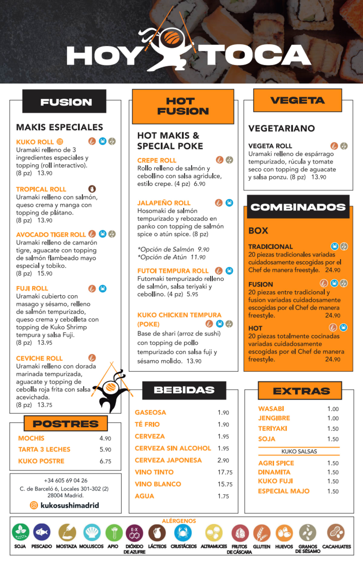 Kuko Sushi menu