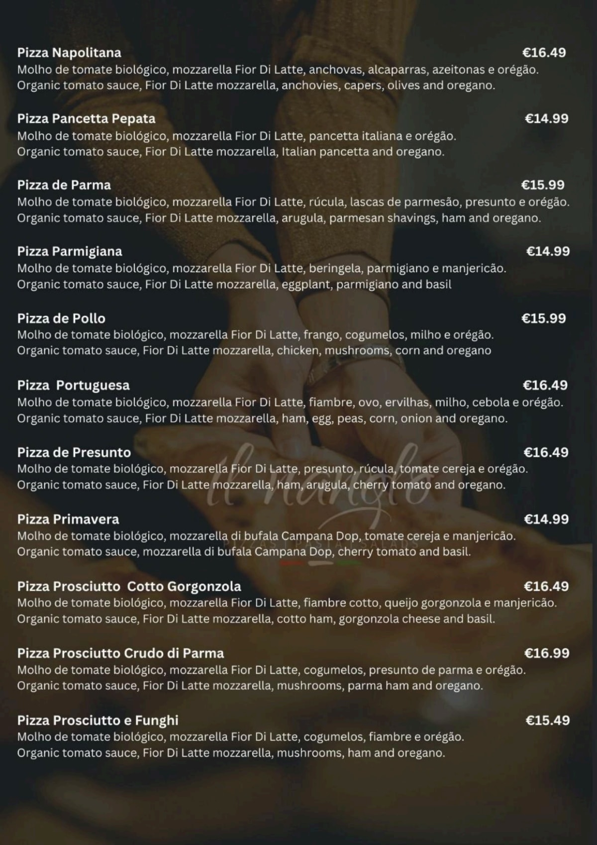 Il Nanglo Pizzeria menu