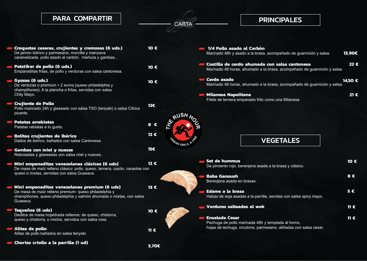 The Rush Hour menu