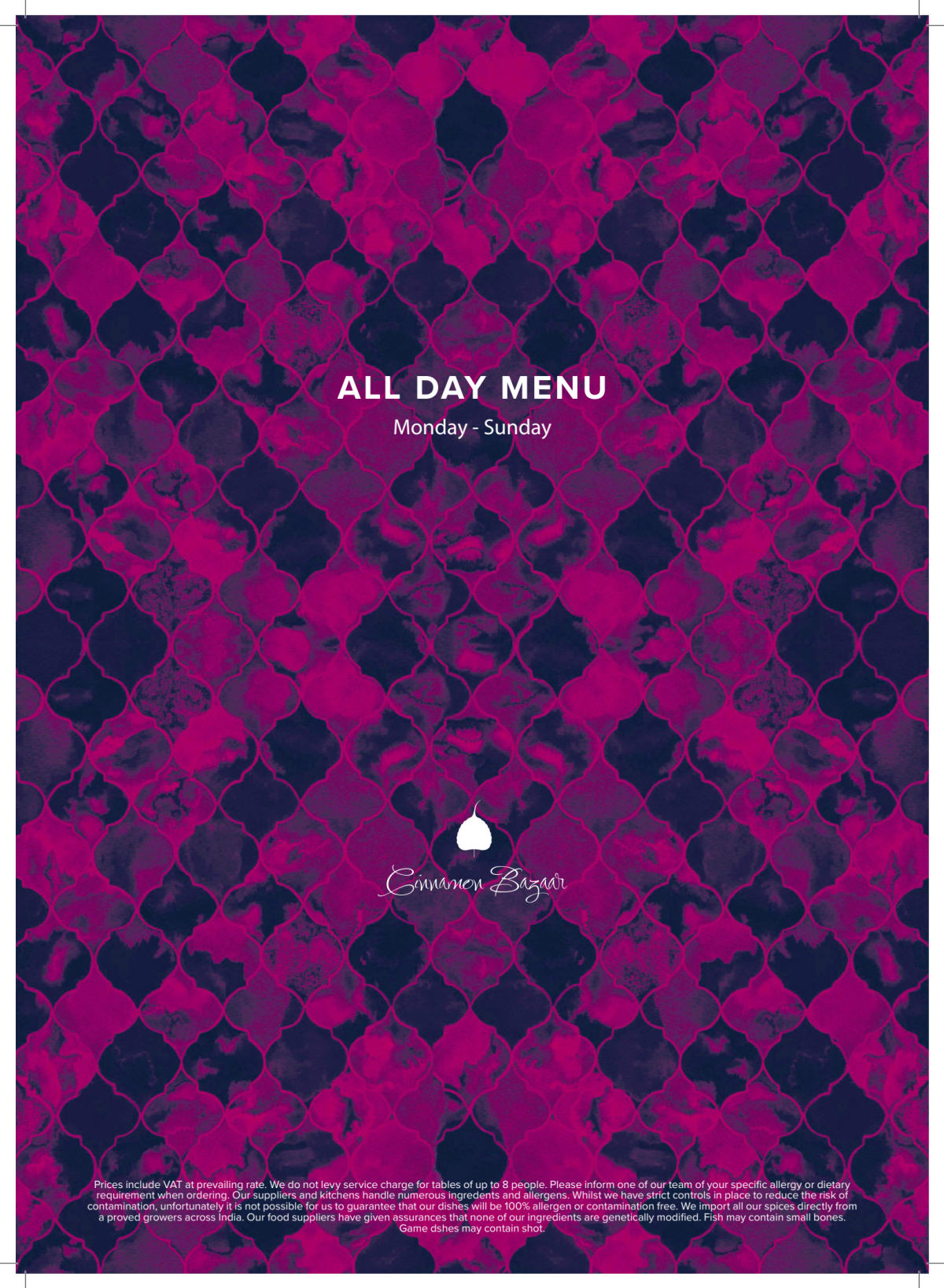 Menus 2024 Cinnamon Bazaar in London TheFork