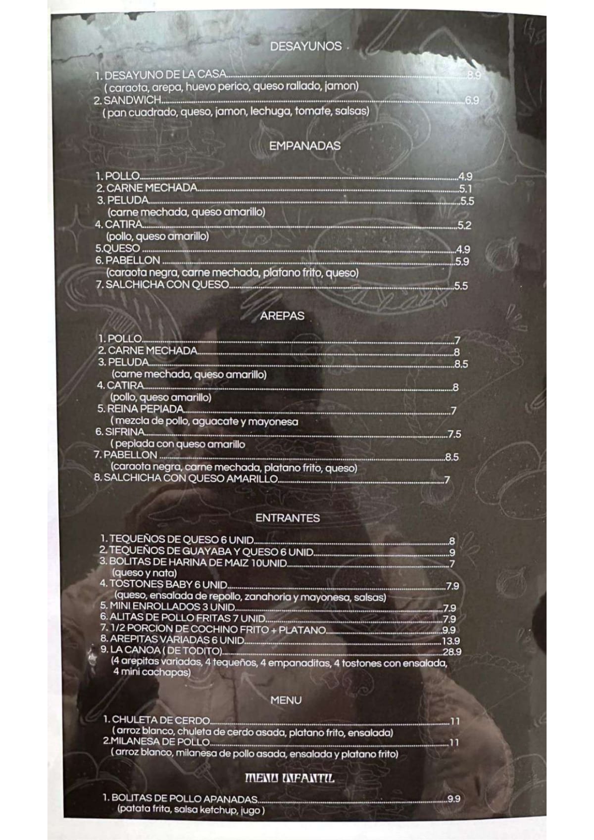 SalSabor menu