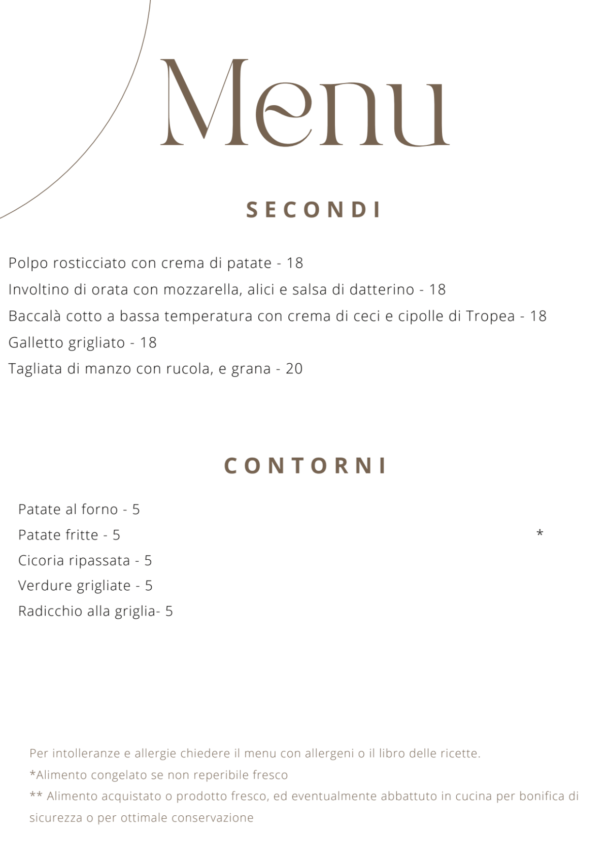 Trattoria Le Vigne menu