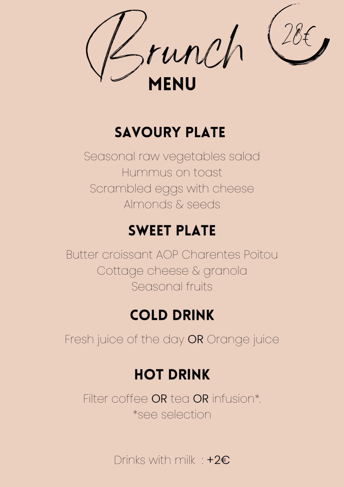 Soeurs menu