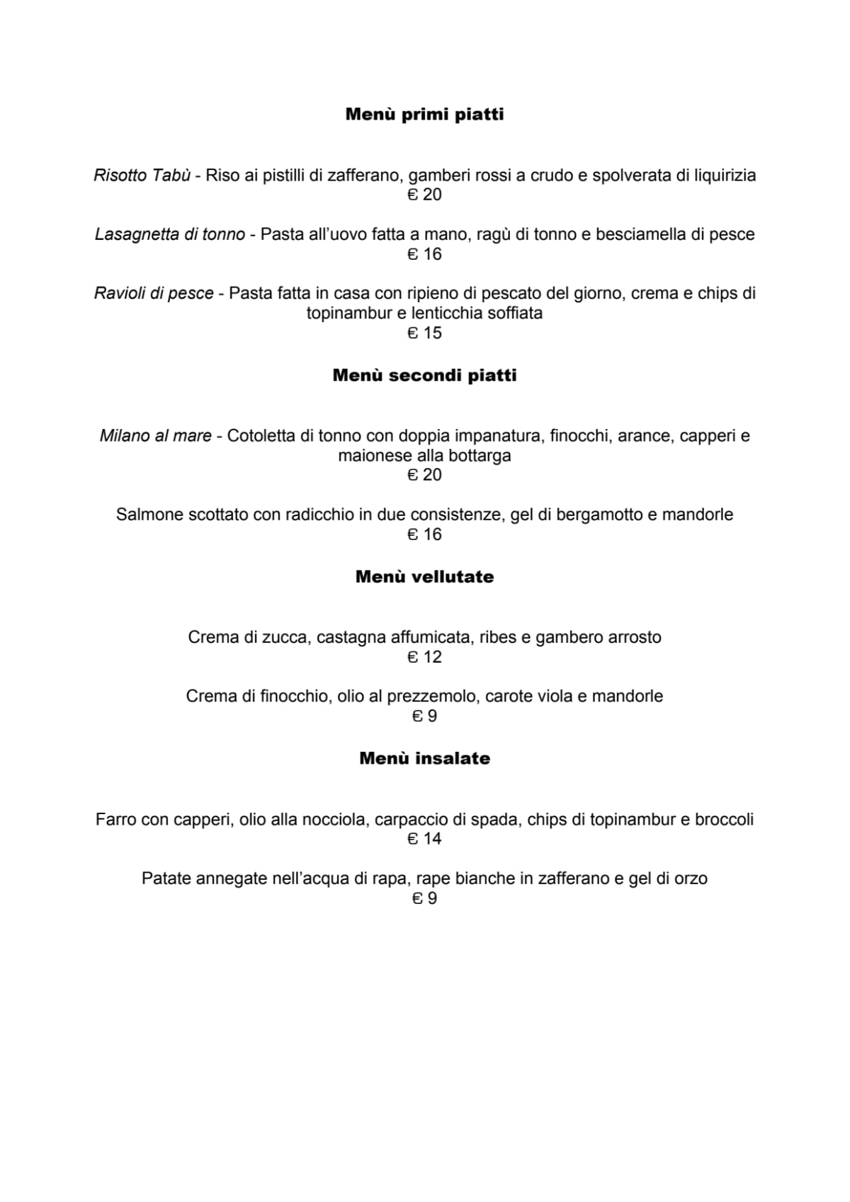 El Pecà menu