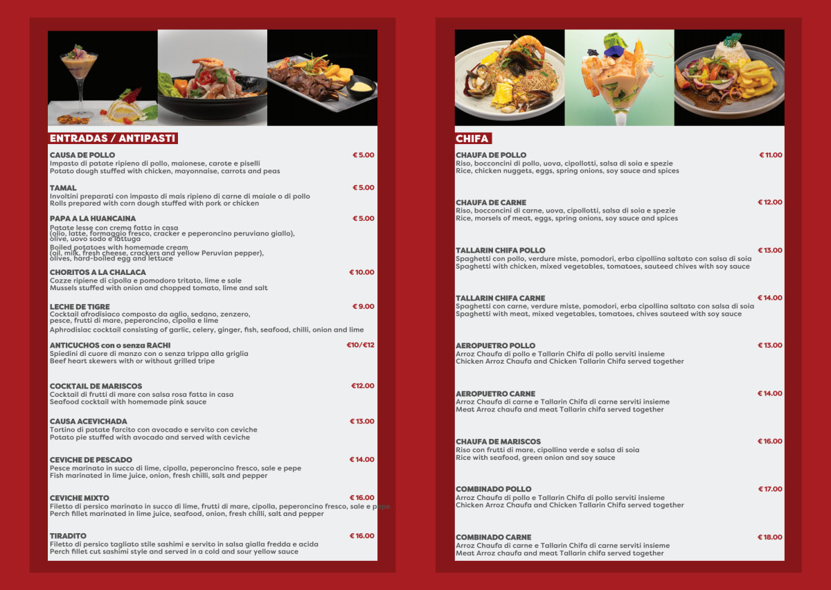 Alma Criolla menu