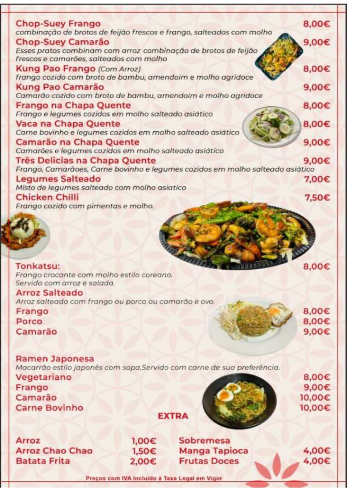 Restaurante Agridoce menu