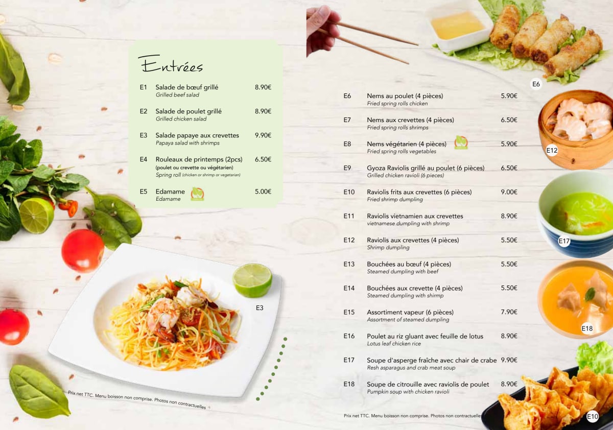 Pho Passion menu