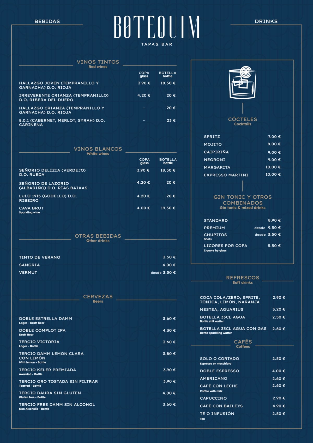 Botequim Madrid menu