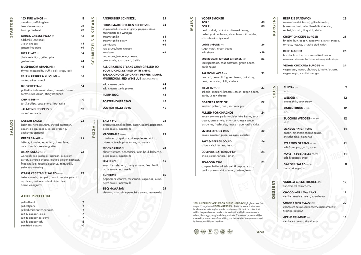 Menus 2024 Coopers Alehouse Gepps Cross in Blair Athol (SA) TheFork