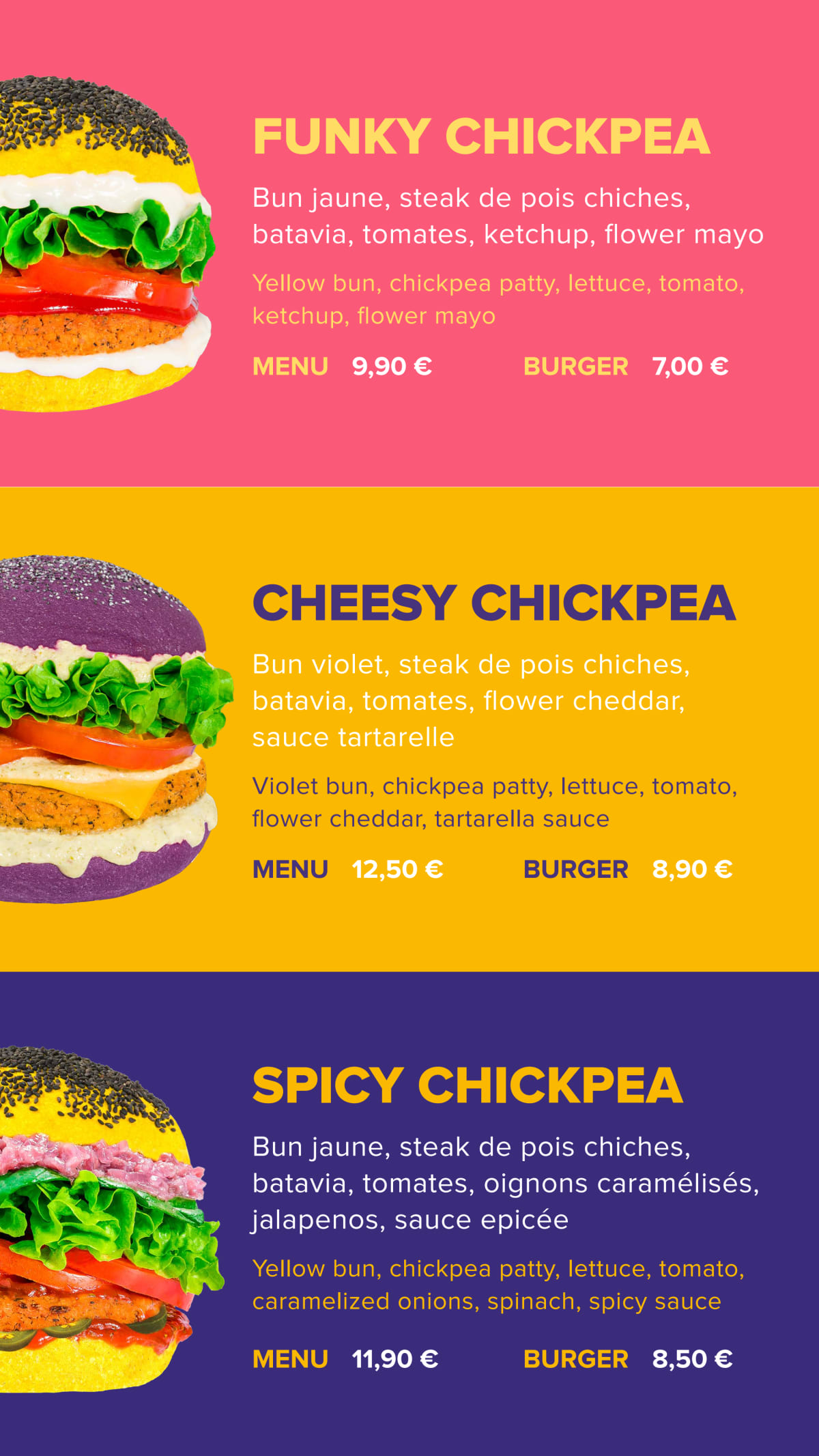 Menù completo e carta 2024 Flower Burger a Marsiglia TheFork