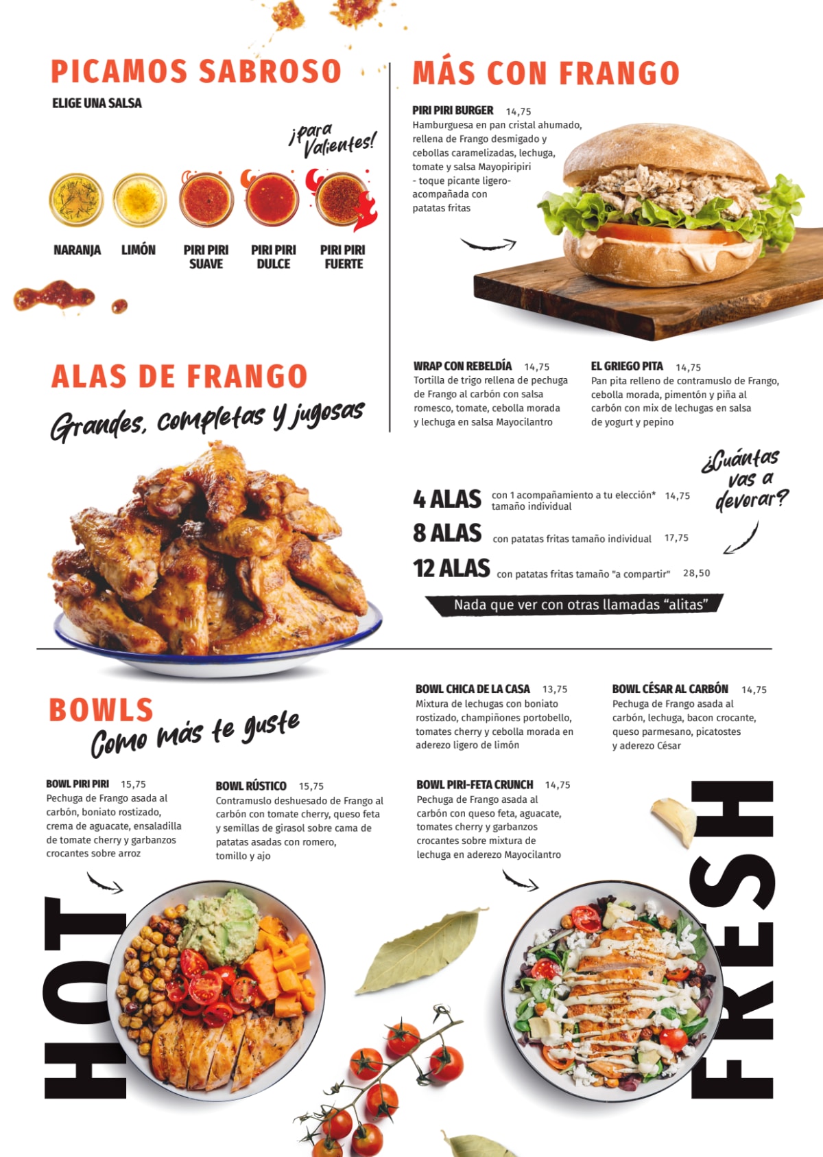 Piri Piri Prosperidad menu