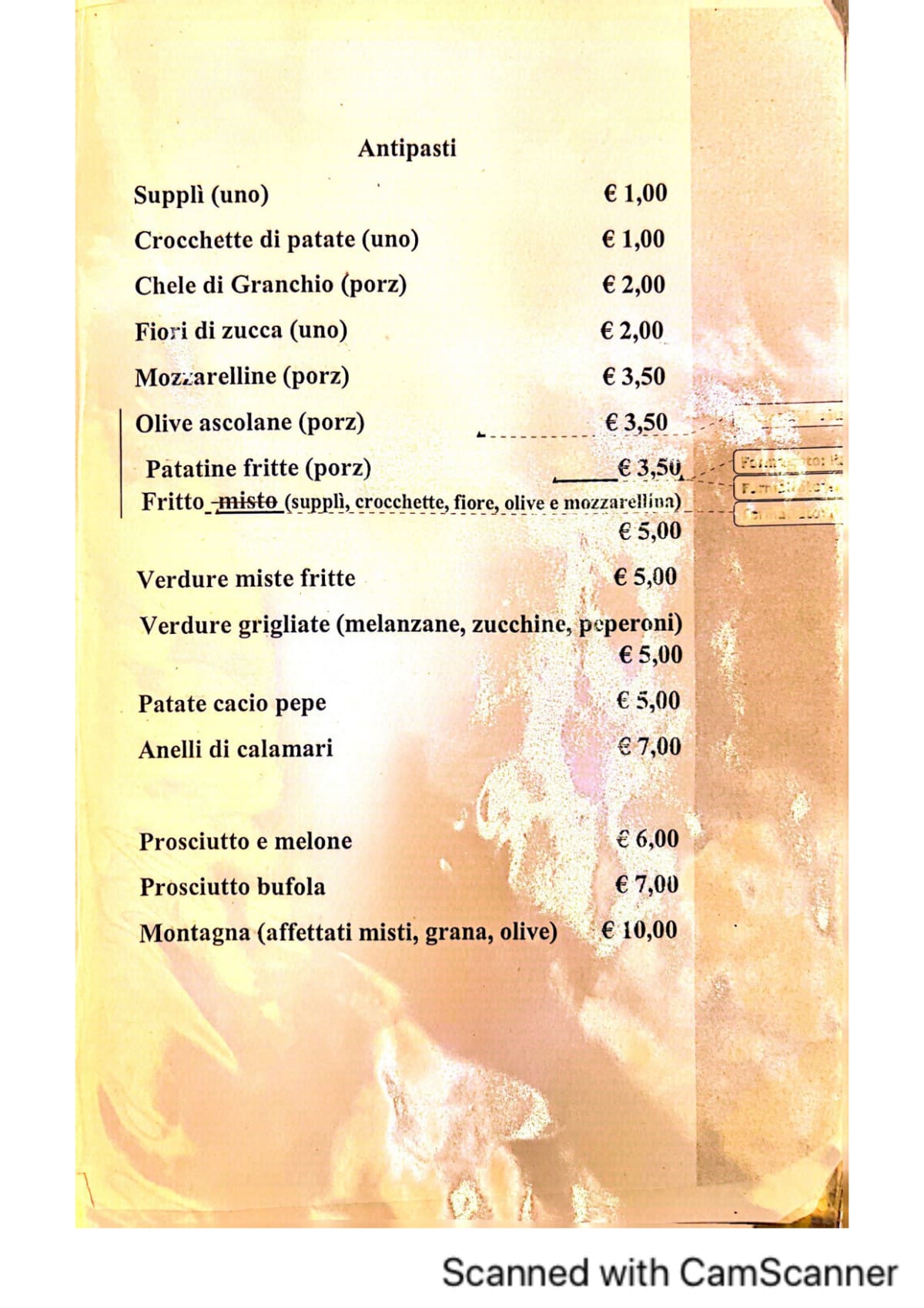 L'Altro Angolo menu