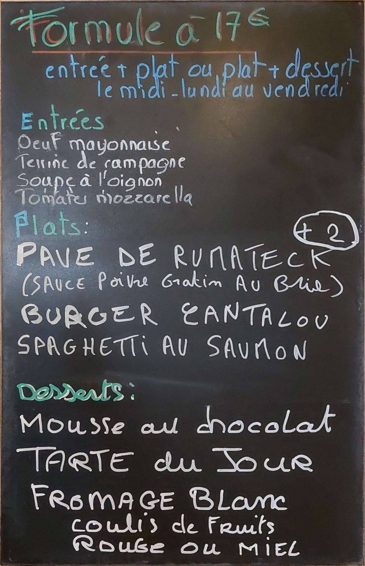 L'Ile Aux Singes menu