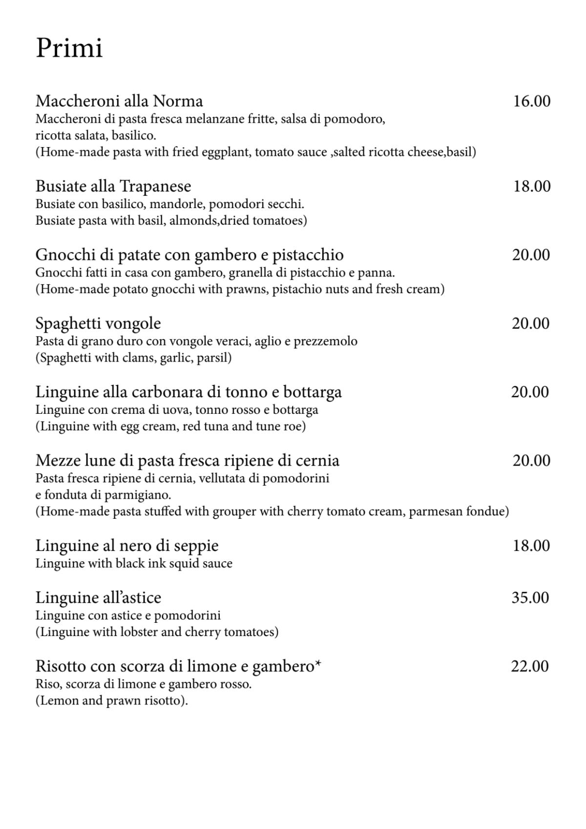 Menu 2023 - Al Duomo in Taormina | TheFork