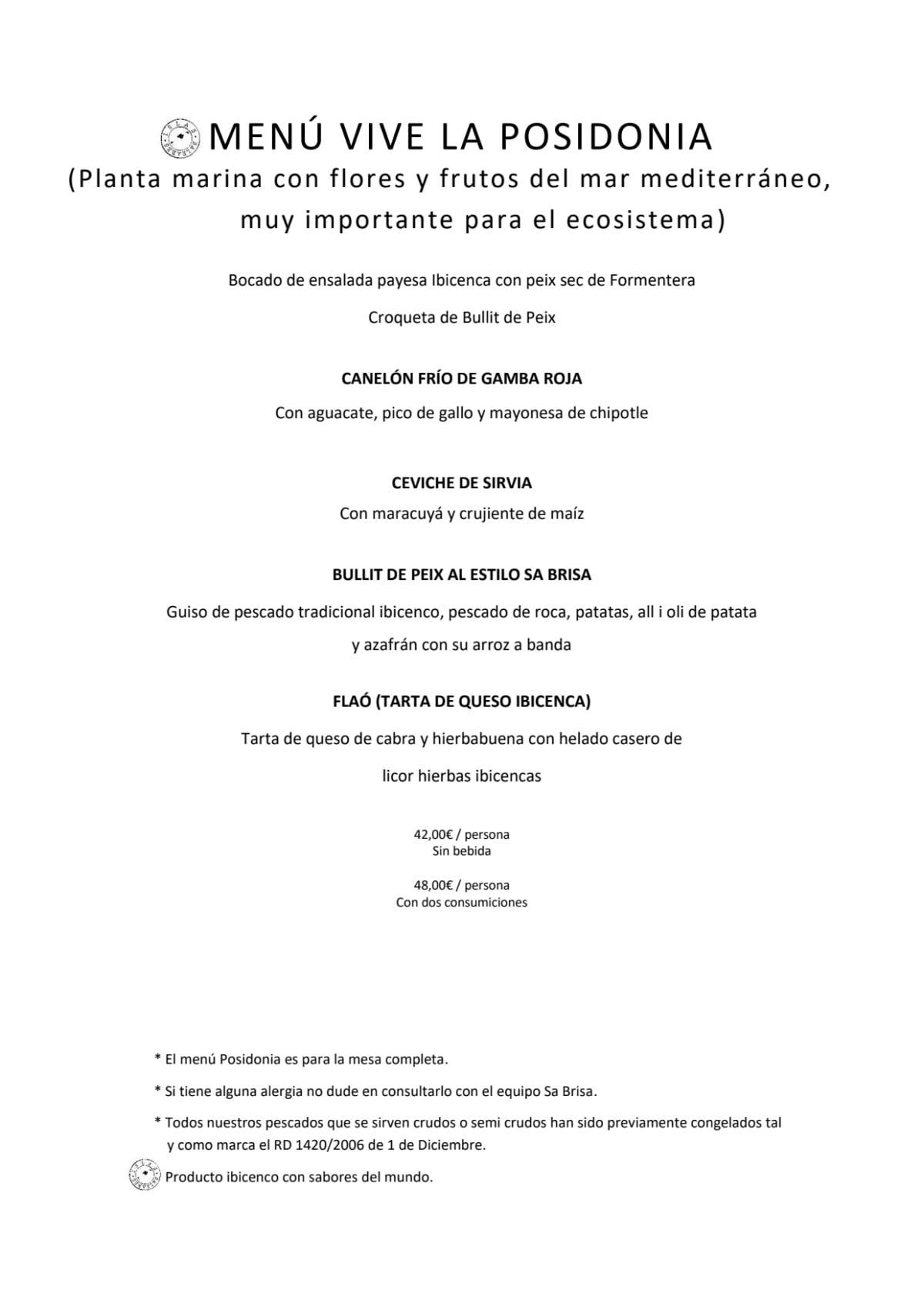 Sa Brisa Madrid menu