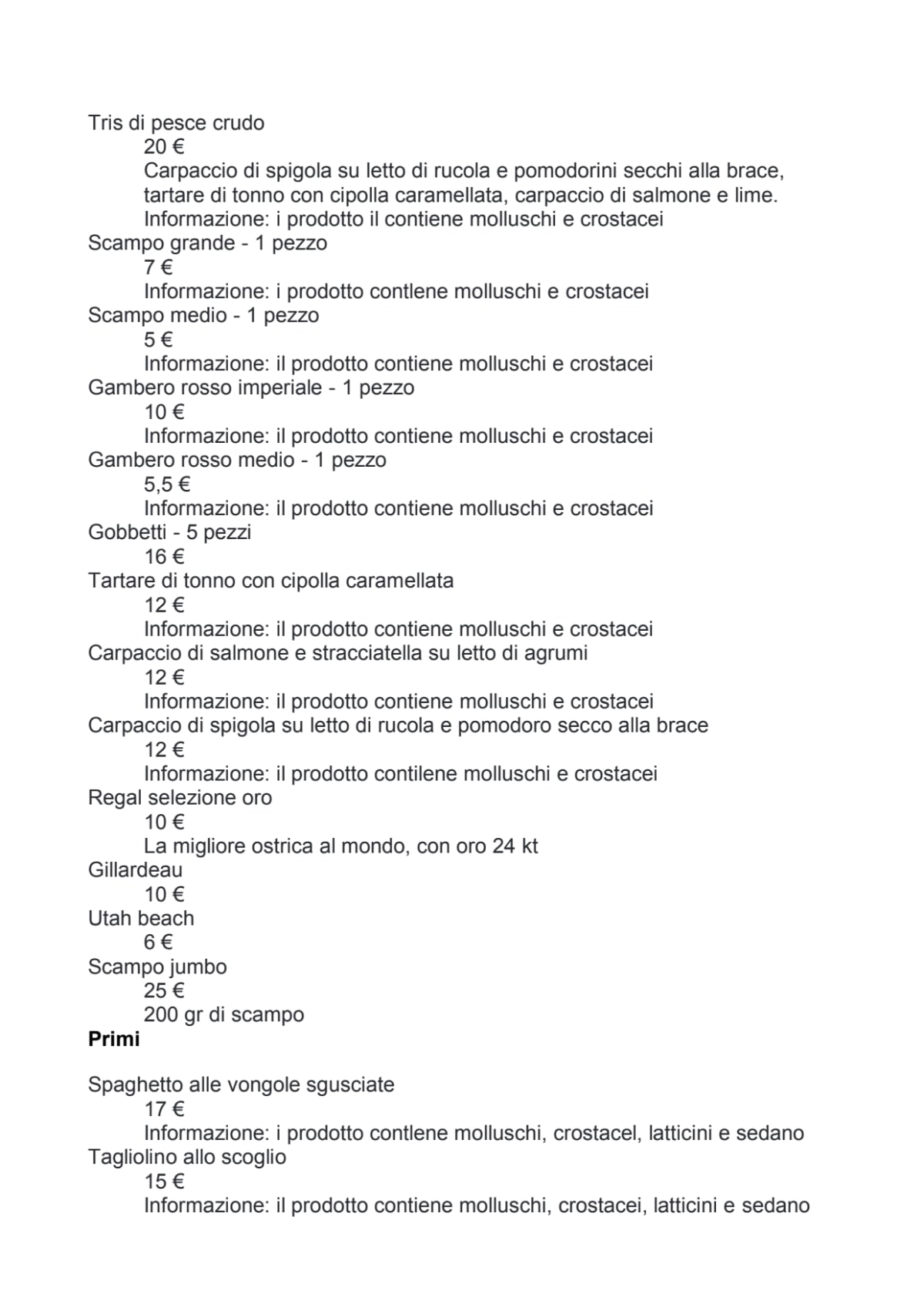 Carta y menù 2024 Actualizados - 50 Sfumature di Mare Bufalotta en La ...