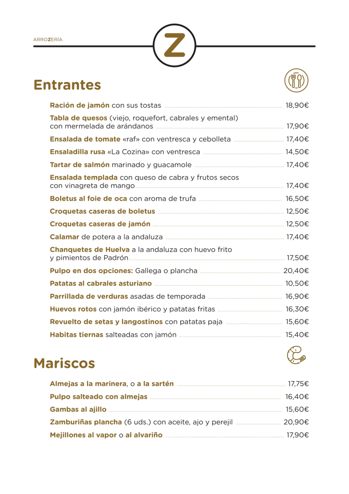 La CoZina menu