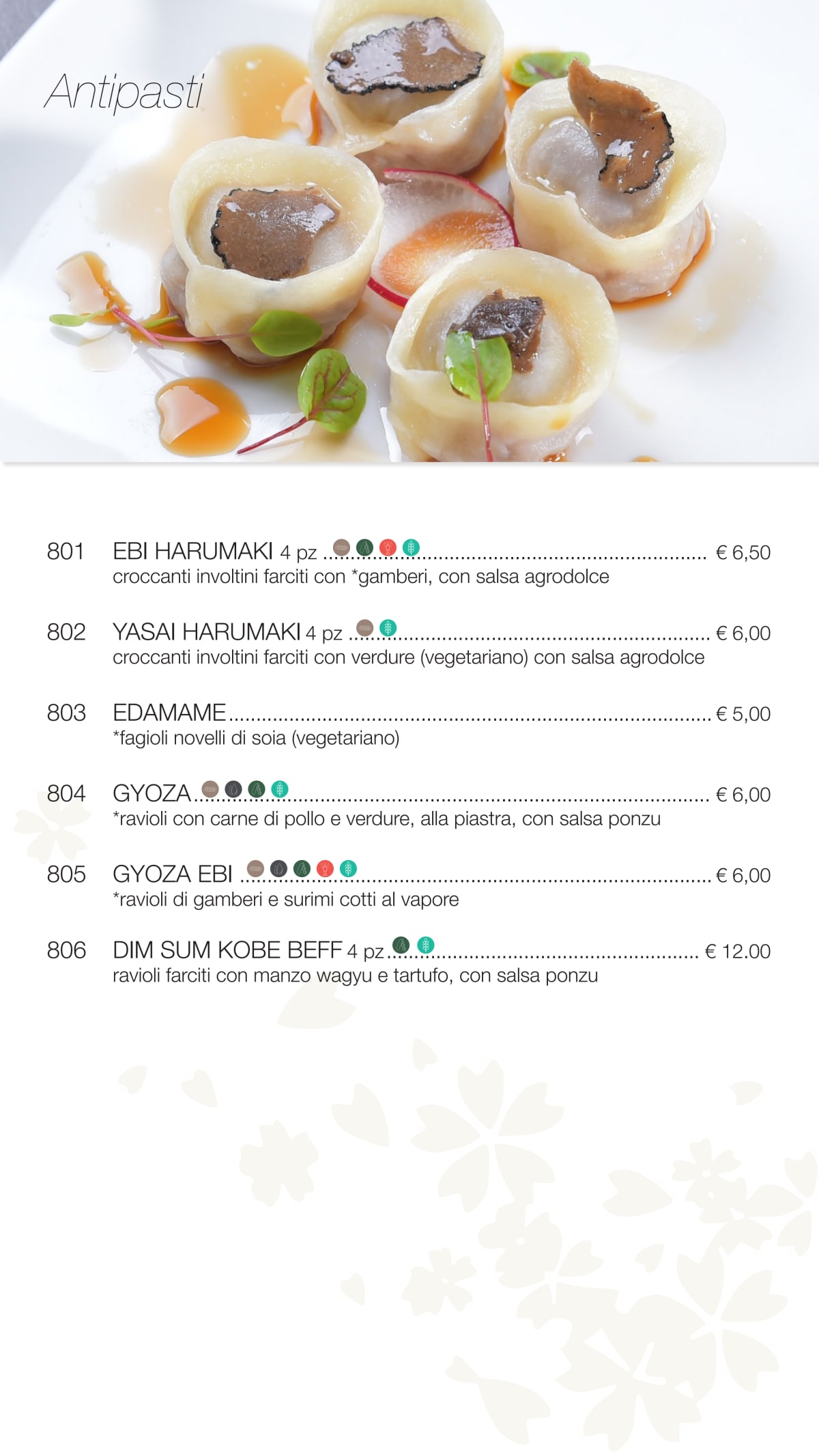 Carte et Menus 2023 - Sakura à Meda