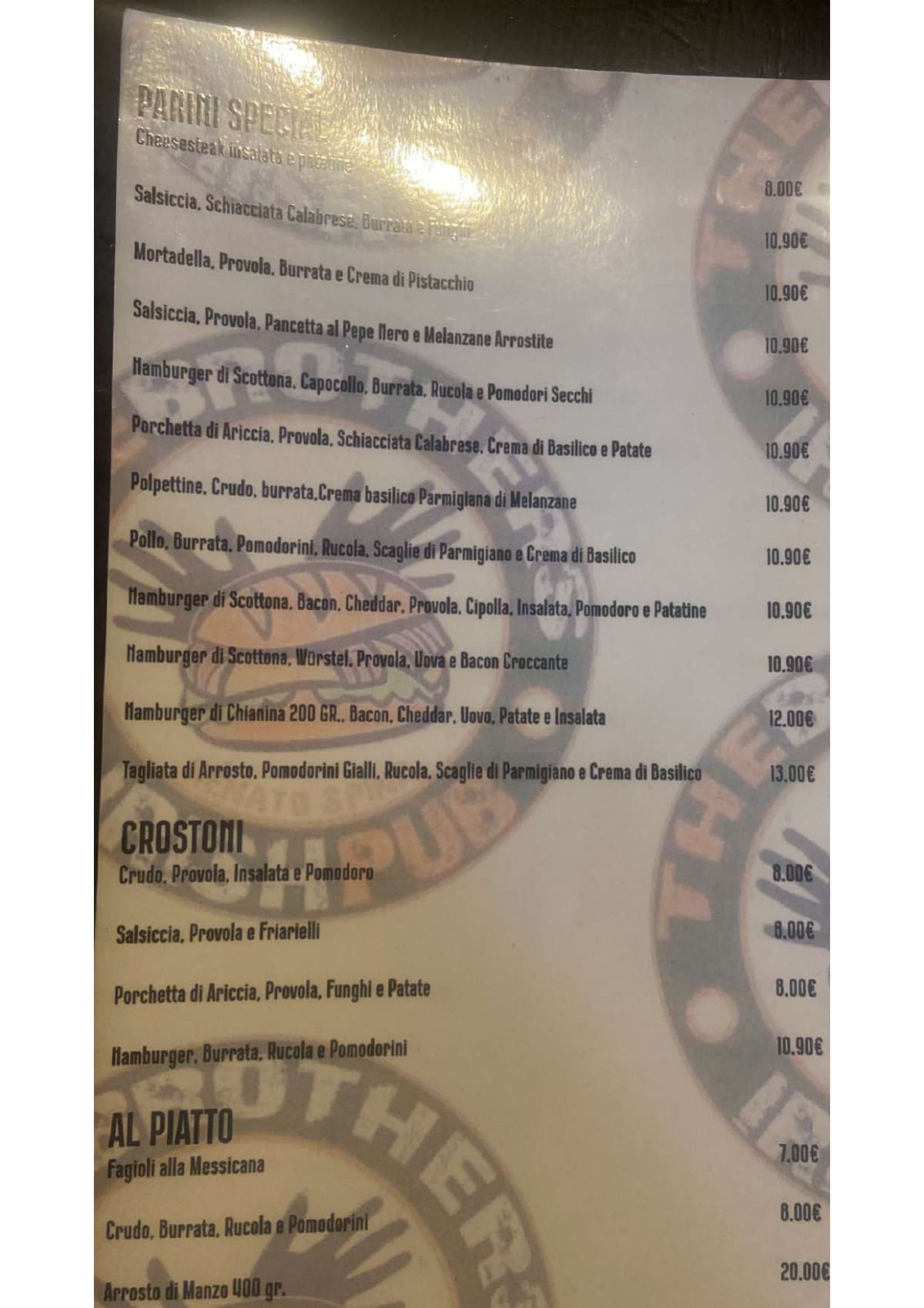 Menu 2024 The Brothers Pub in Napels TheFork