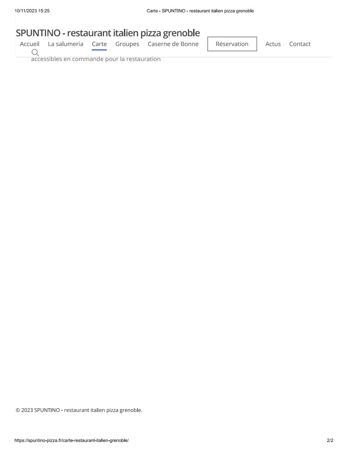 Carte et Menus 2024 Spuntino à Grenoble TheFork