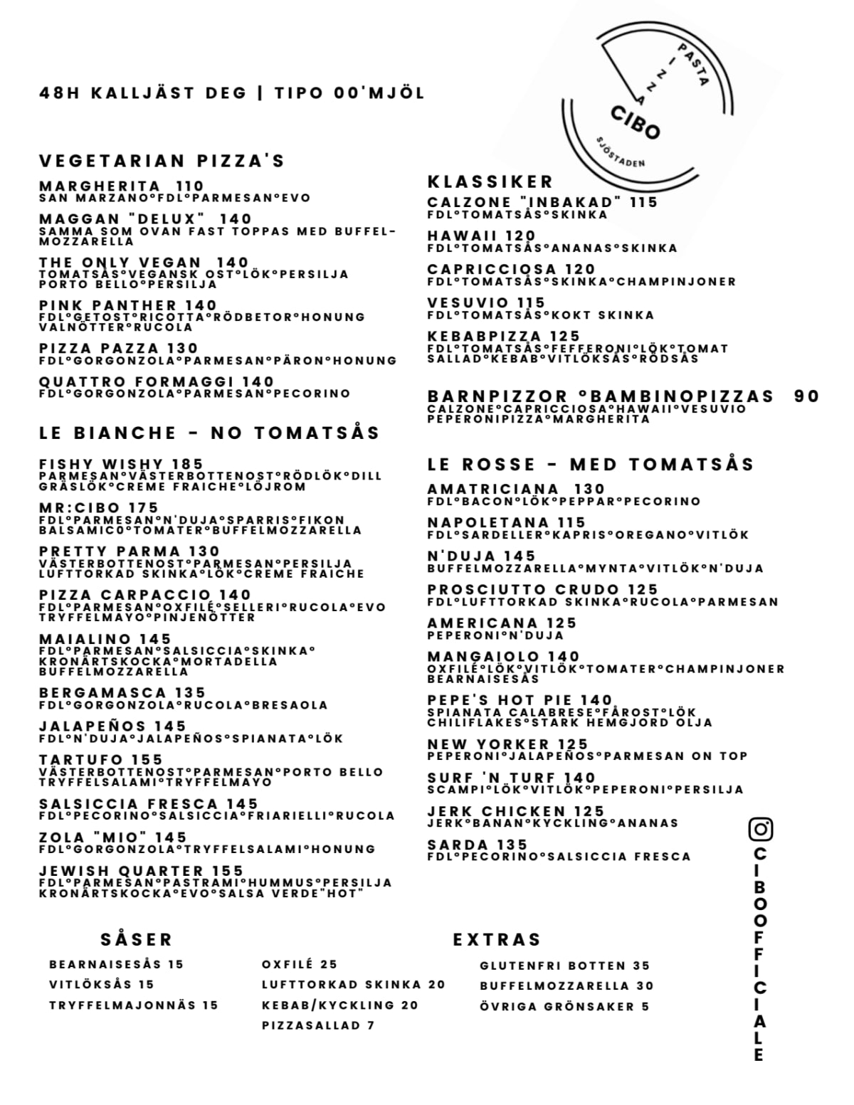 Cibo Italo-Americano menu