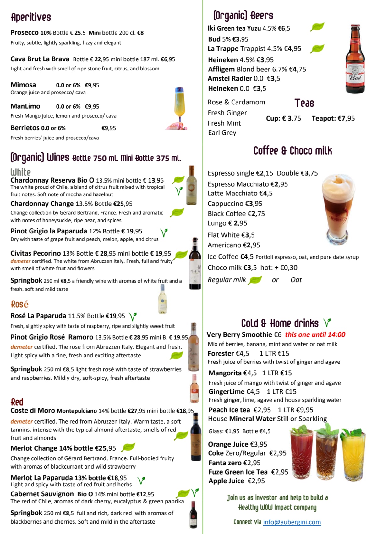 Aubergini menu