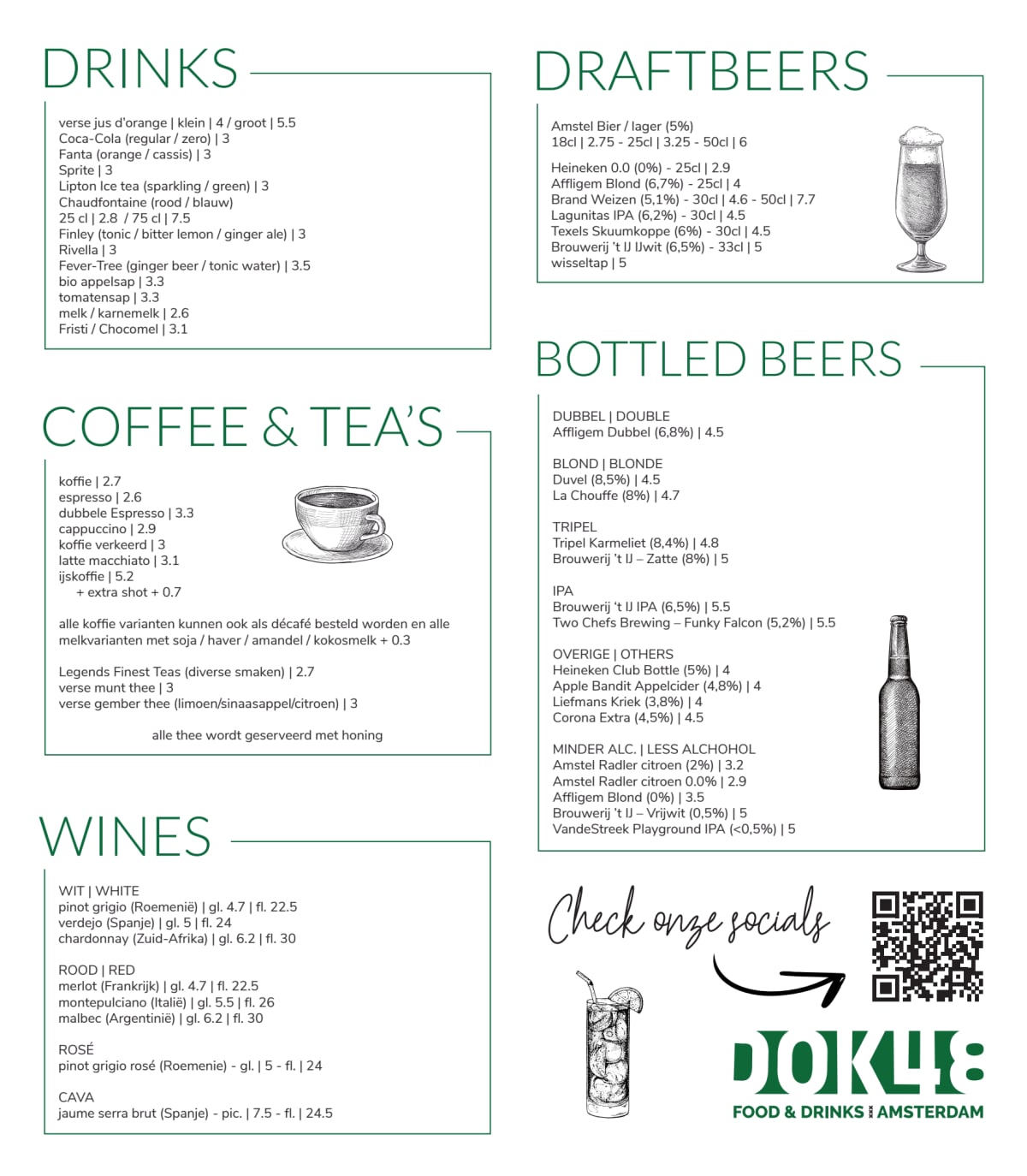 DOK48 - Food & Drinks Amsterdam menu