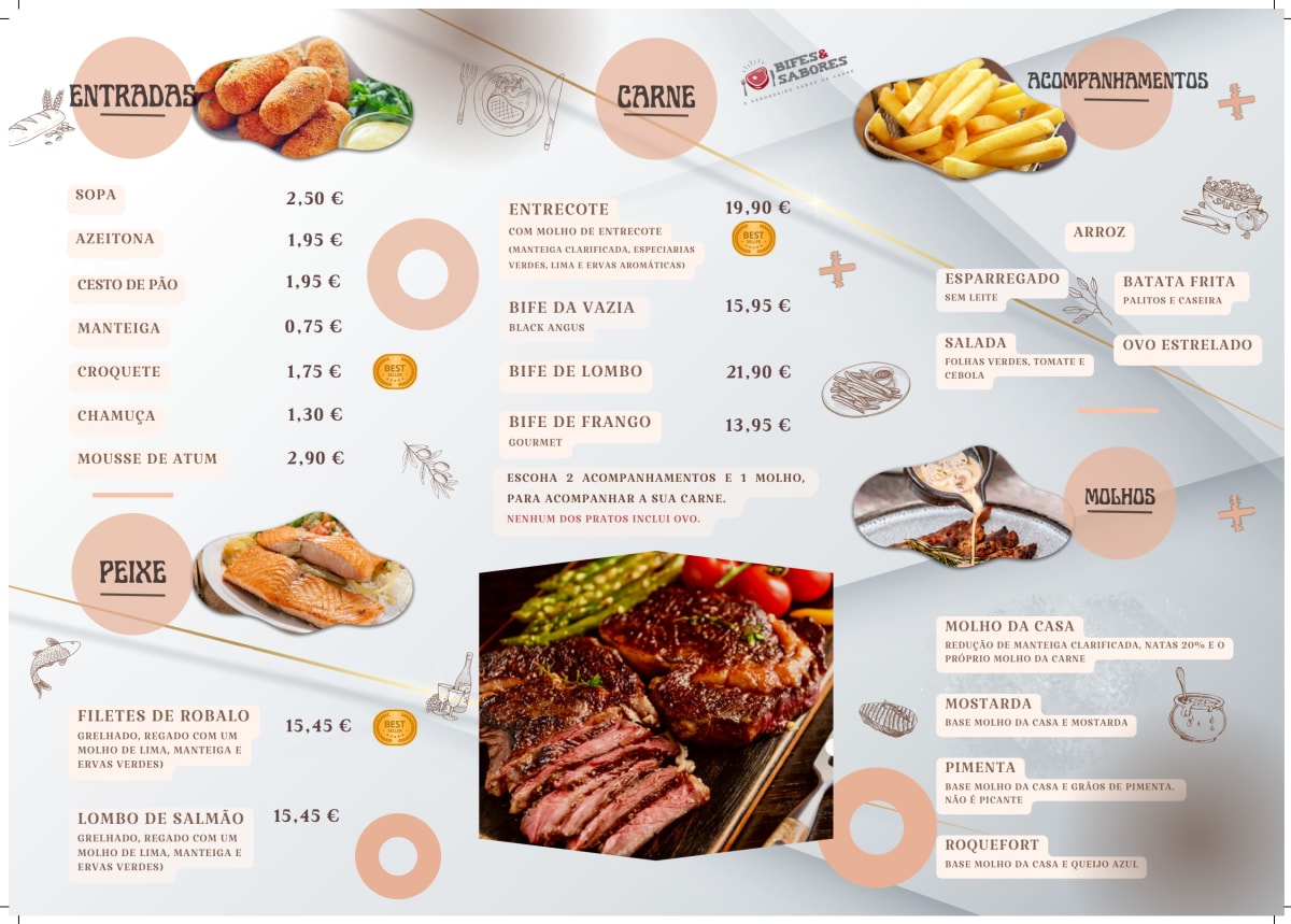 BIFES & SABORES menu